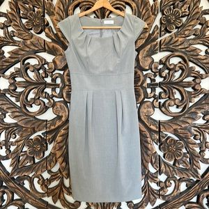 Calvin Klein Gray Sheath Dress - Career Chic Gray Dress - Cap Sleeve - Size 2
